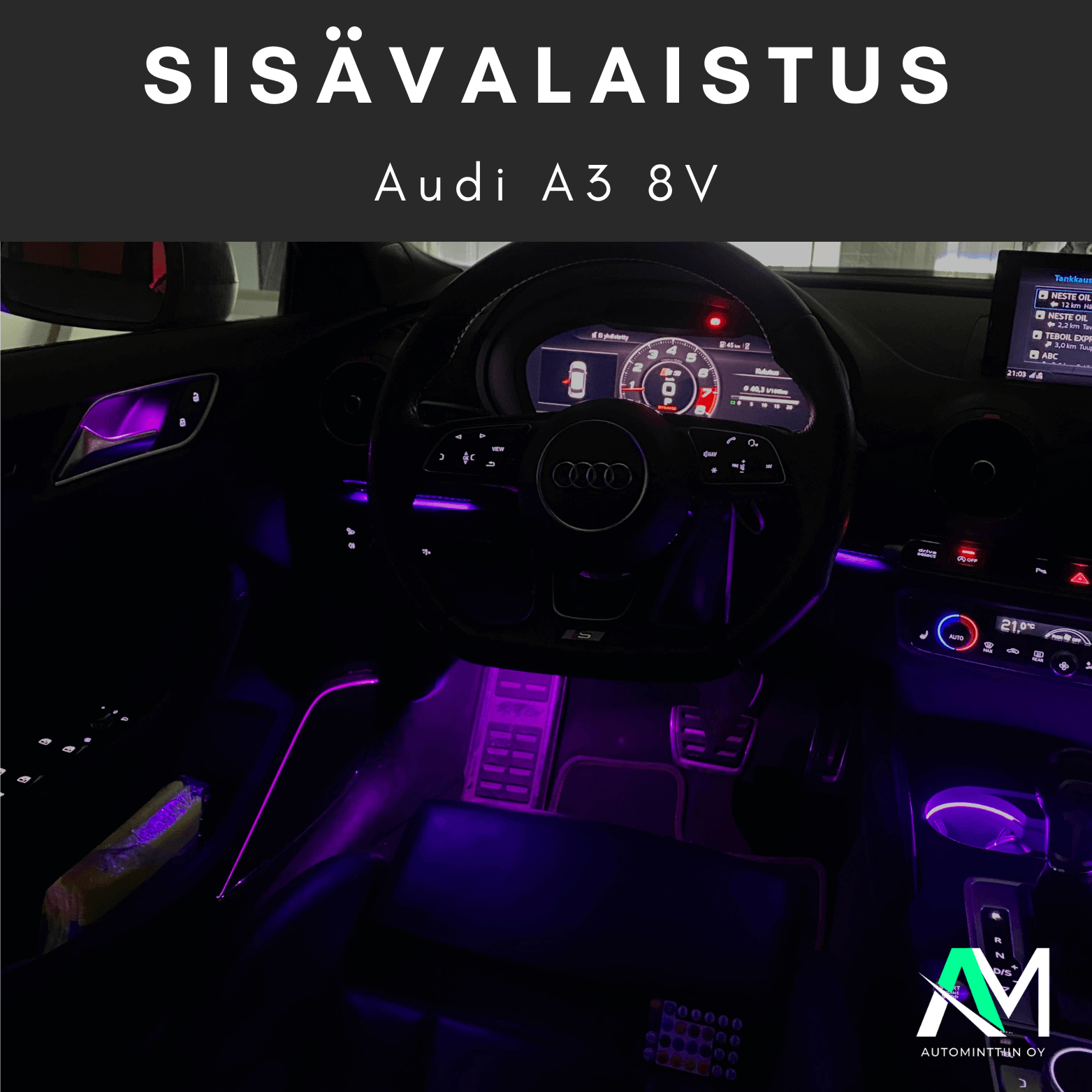 Audi A3 tunnelmavalaistus