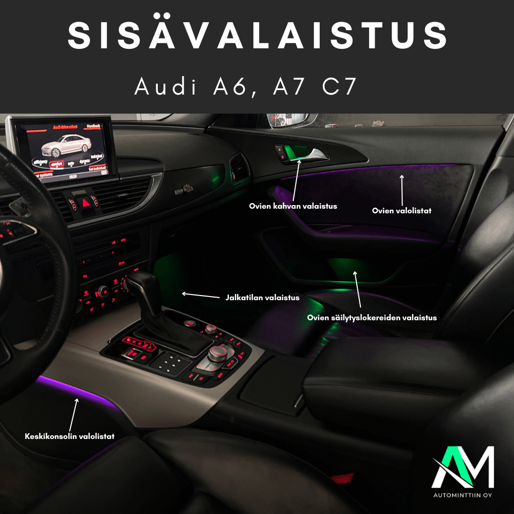 Audi A6 koko auton sisävalaistus