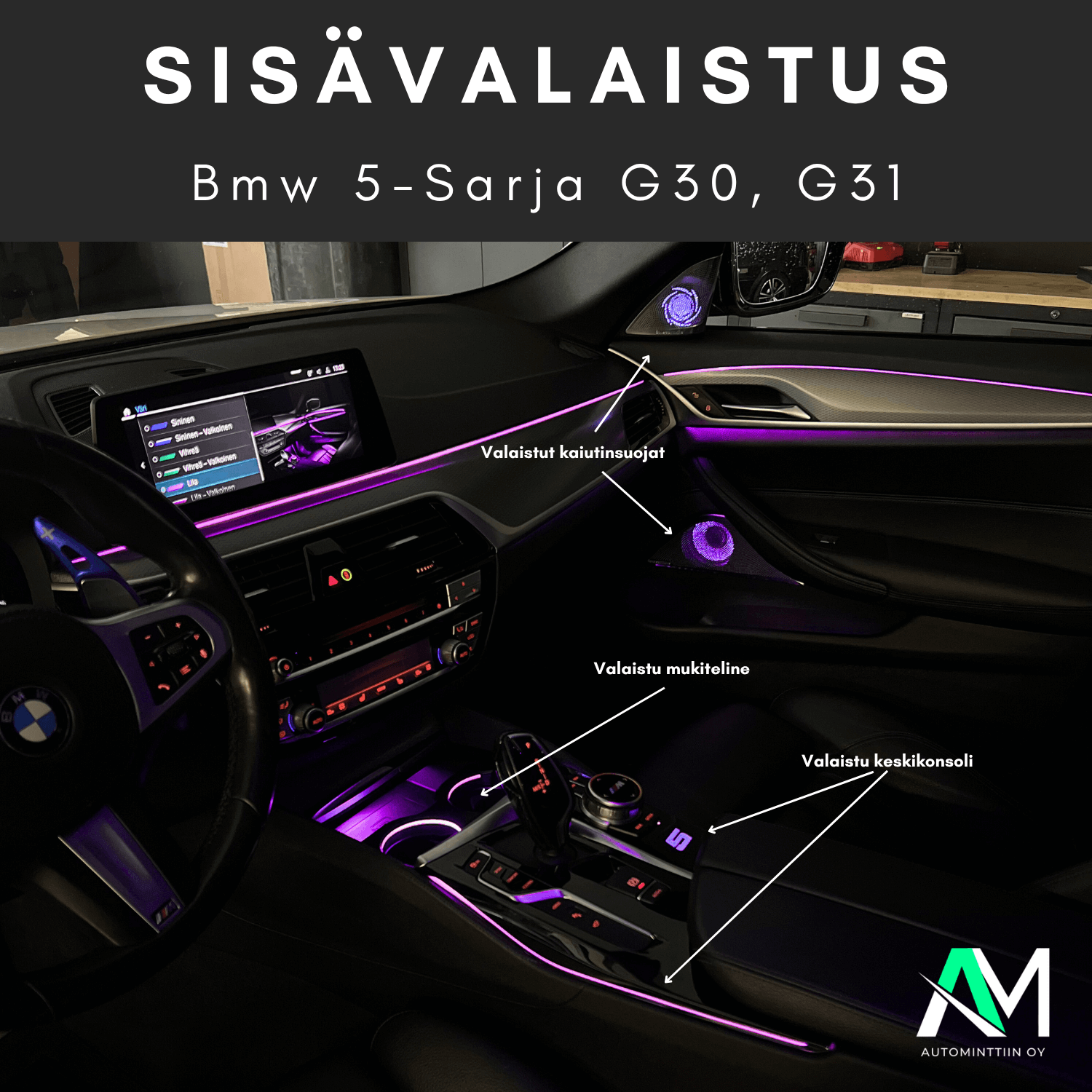 Bmw G30 Valaistut kaiutinsuojat