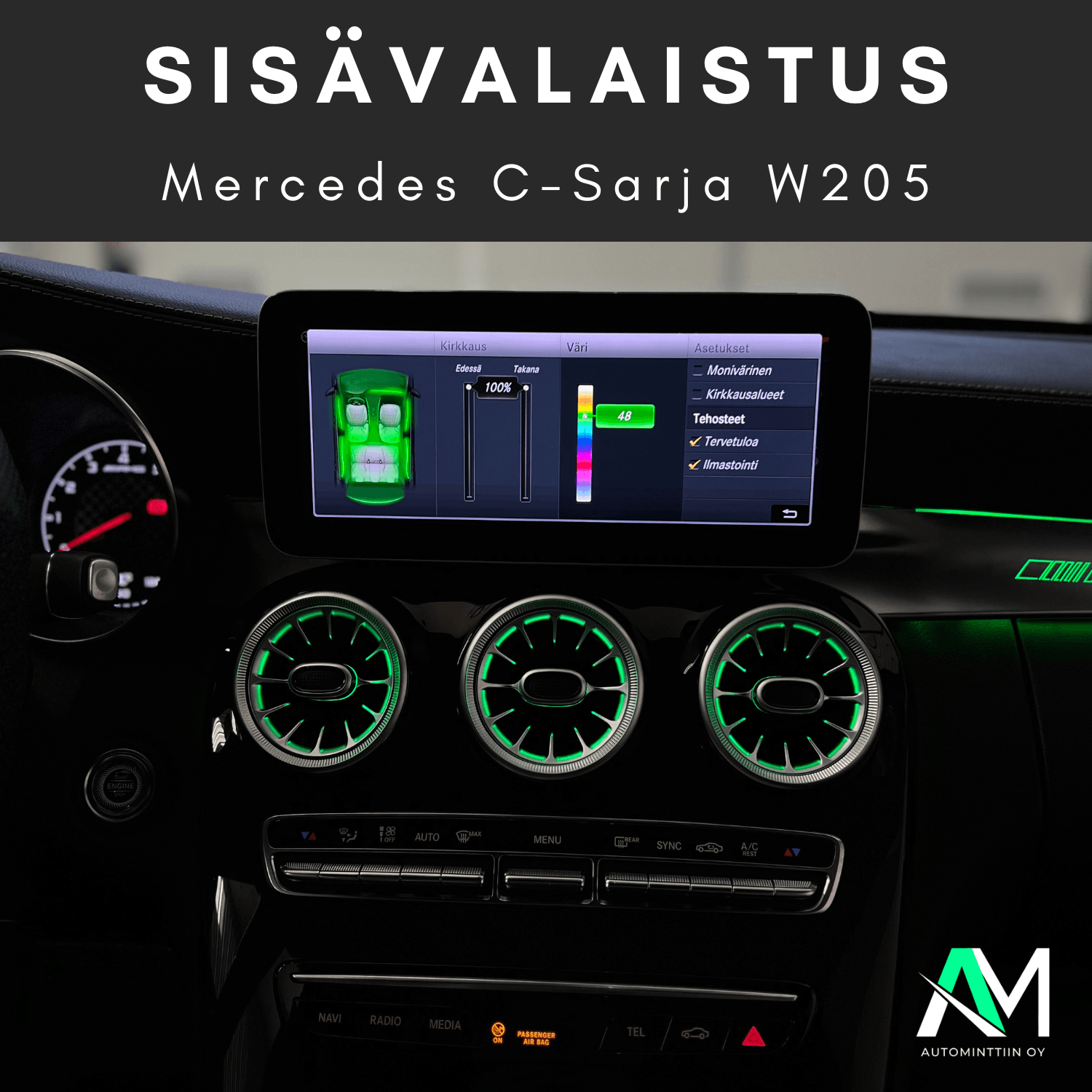 Mercedes W205 Tunnelmavalaistus