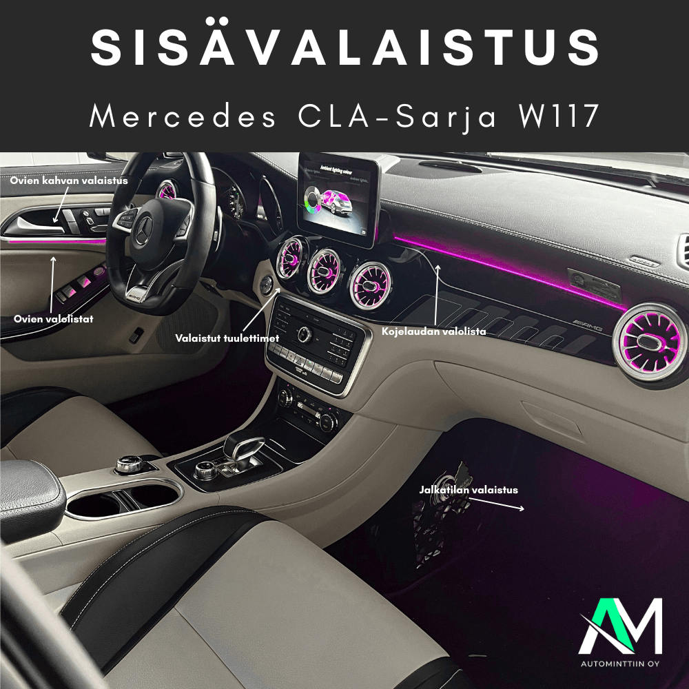 Mercedes W117 led valot