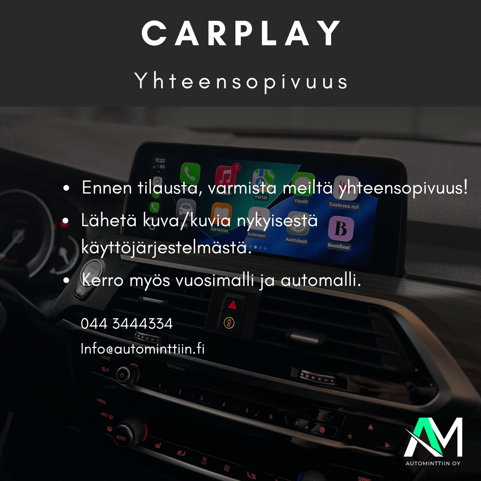 Apple Carplay Ohjelmointi